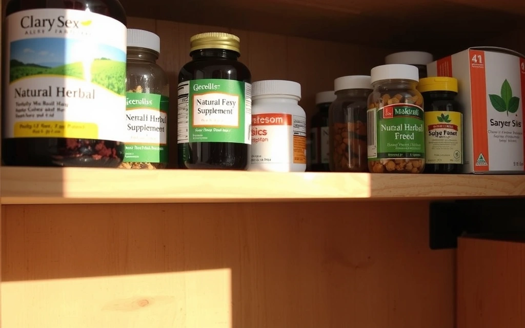 Herbal supplements in a cool, dry place