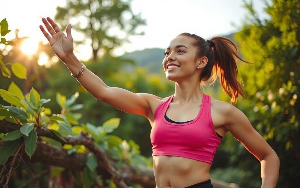 Person looking energetic and vibrant